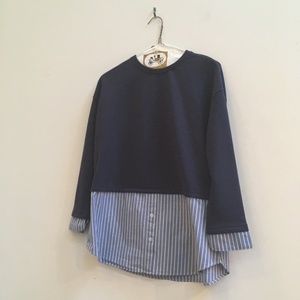 Navy Blue Long Sleeve Tunic